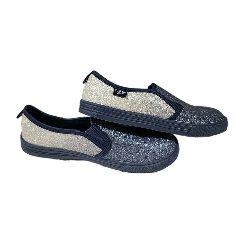OshKosh Girls Blue Glitter Sparkles Slip on Shoes Sizes 2